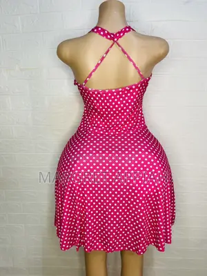 Bare Back Dress With Dot Design