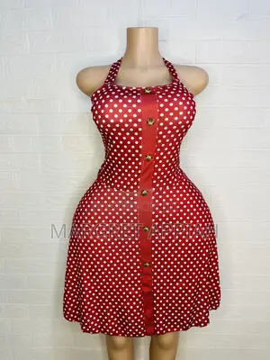 Bare Back Dress With Dot Design