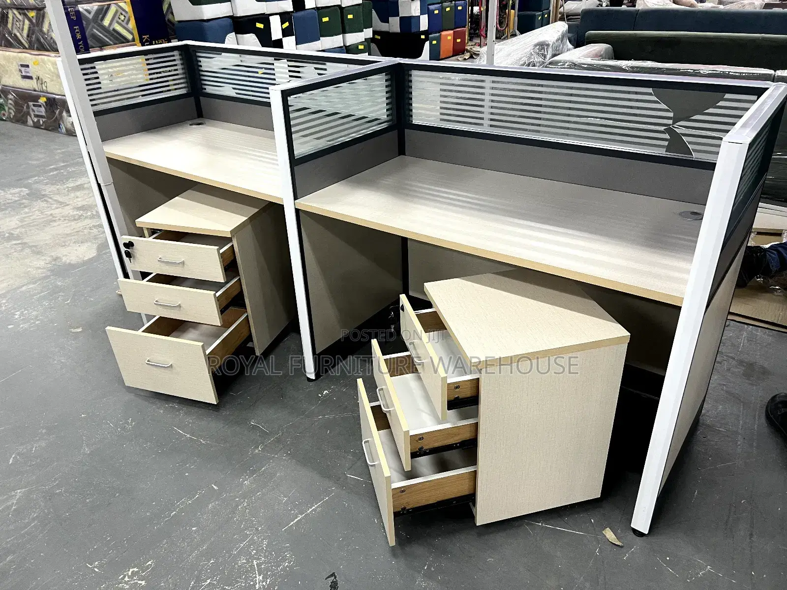 2 Chambers Stationary Office Desk Work Station