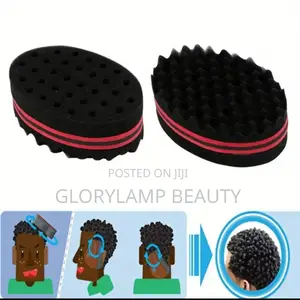 Afro Twist Hair Sponge Brush – Curl Coil Styling Foam (Black Red)