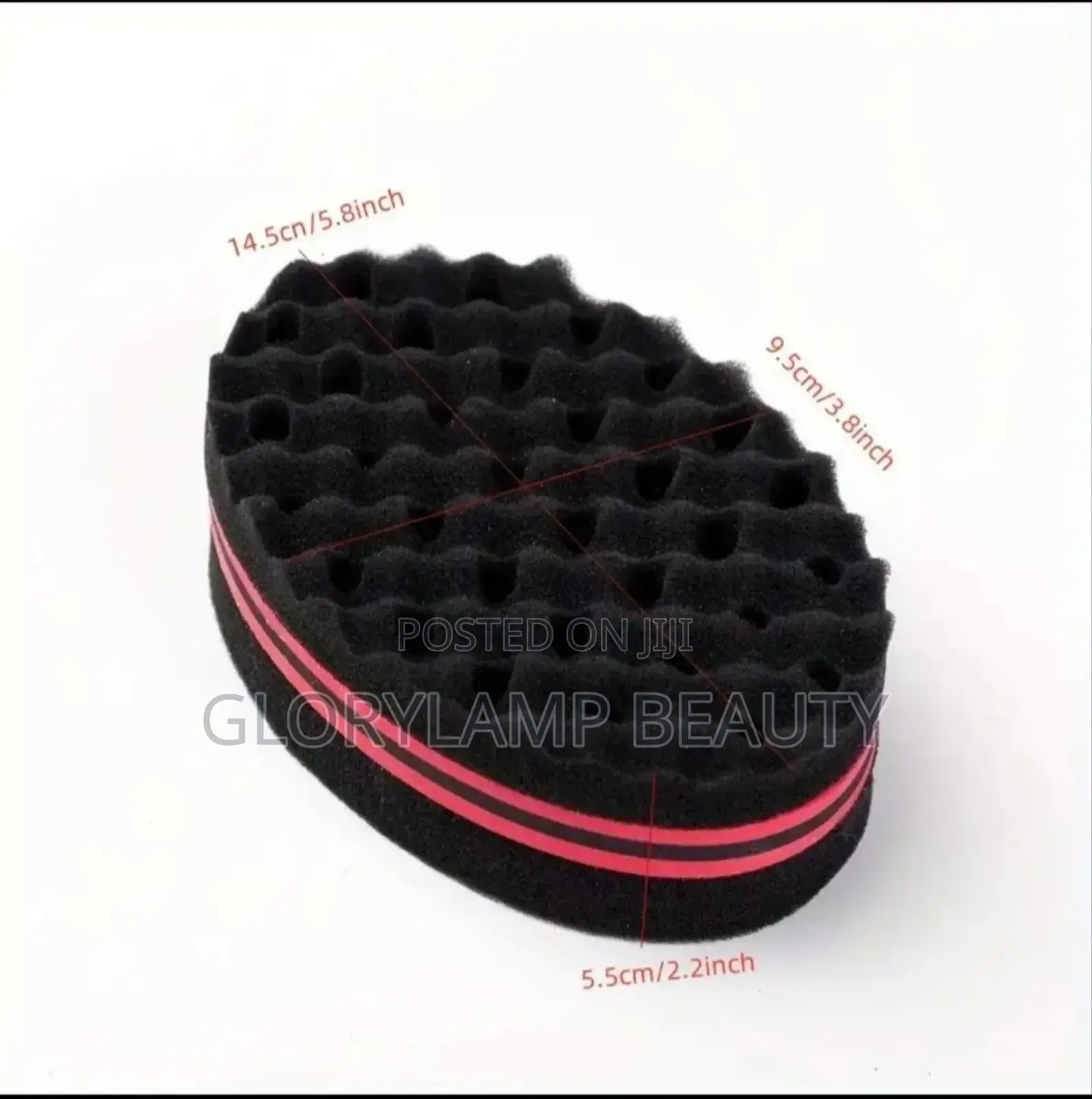 Afro Twist Hair Sponge Brush – Curl Coil Styling Foam (Black Red)