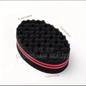 Afro Twist Hair Sponge Brush – Curl Coil Styling Foam (Black Red)