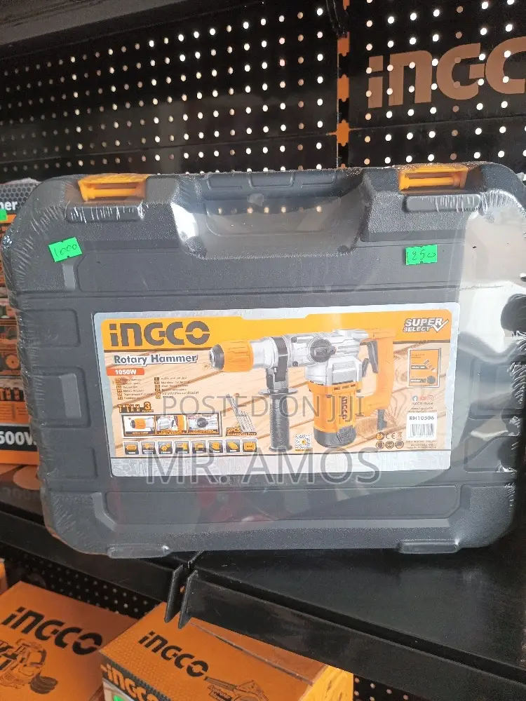 1050 Watt Rotary Hammer Drill With 5pcs Bits Included - Rh1050