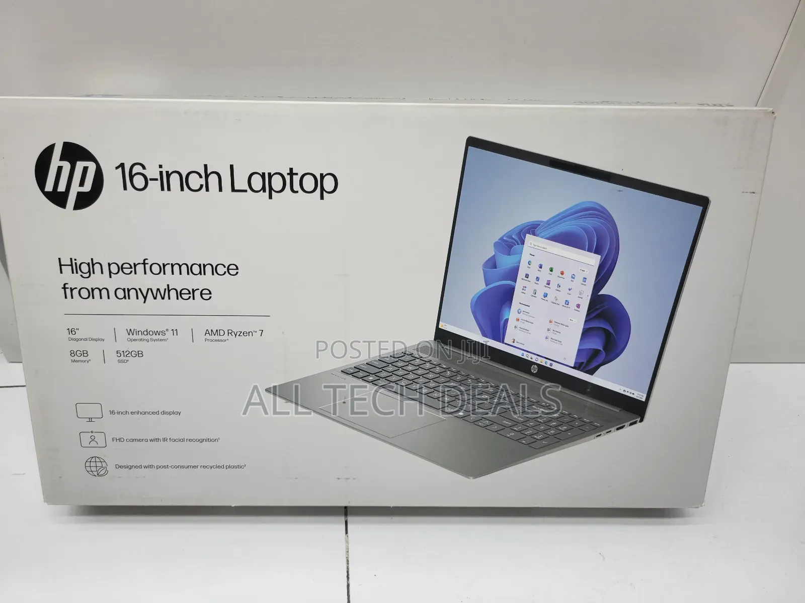 New Laptop HP 8GB AMD Ryzen 7 SSD 512GB