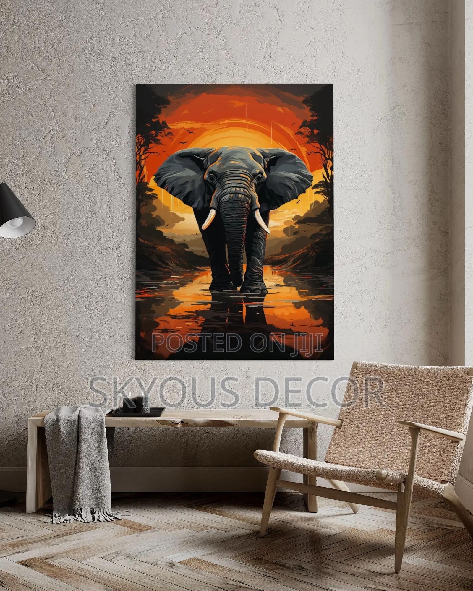 Elephant Colored Wall Art Canvas