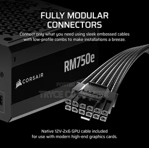 Corsair 750watt Power Supply Corsair Rm750e (2025) Fully Modular