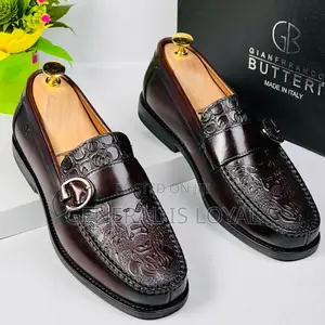 Gianfranco Butteri Coffee Buckled Men Loafers Shoe