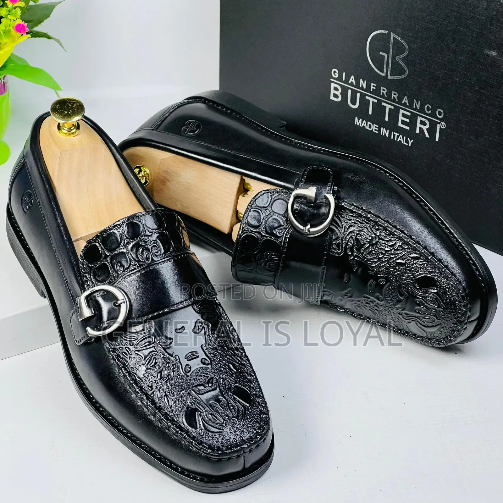 Gianfranco Butteri Black  Buckled Men Loafers Shoe