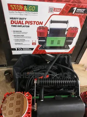 Top Go Heavy Duty Dual Piston Tire Inflator