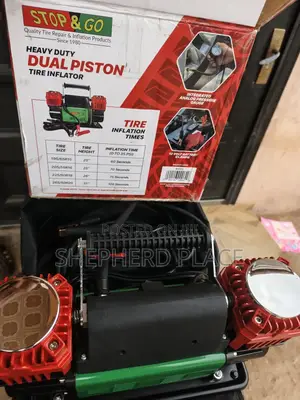 Top Go Heavy Duty Dual Piston Tire Inflator