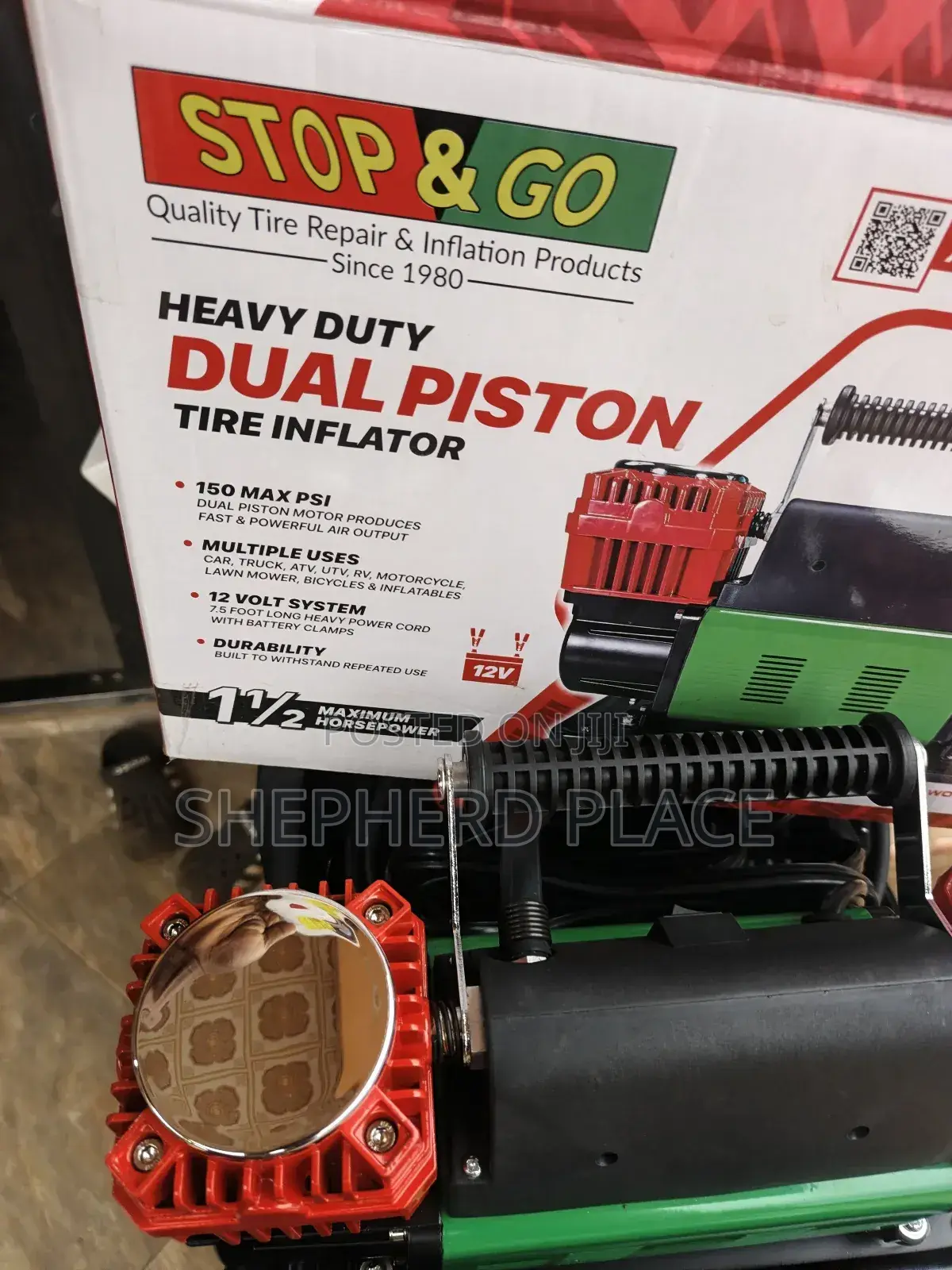 Top Go Heavy Duty Dual Piston Tire Inflator