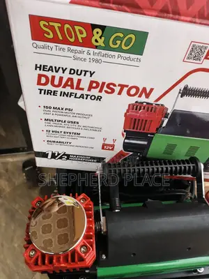 Top Go Heavy Duty Dual Piston Tire Inflator