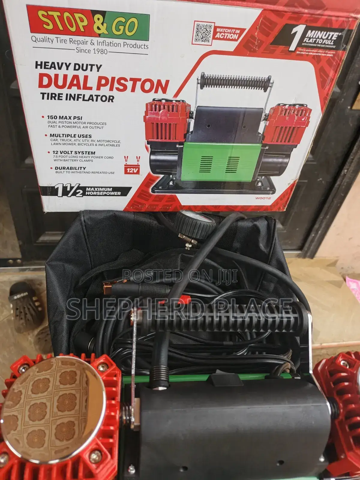 Top Go Heavy Duty Dual Piston Tire Inflator