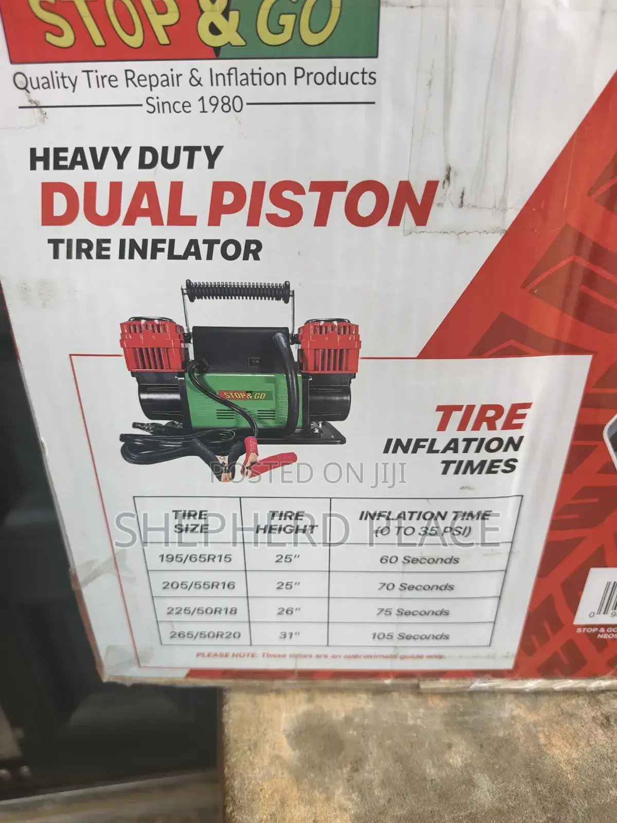 Top Go Heavy Duty Dual Piston Tire Inflator