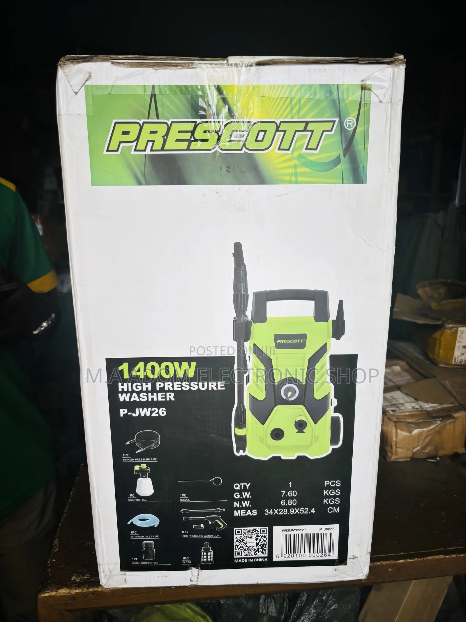 Original Prescott 1400w 50/60hz Car Washer With 130bar Max Pressure