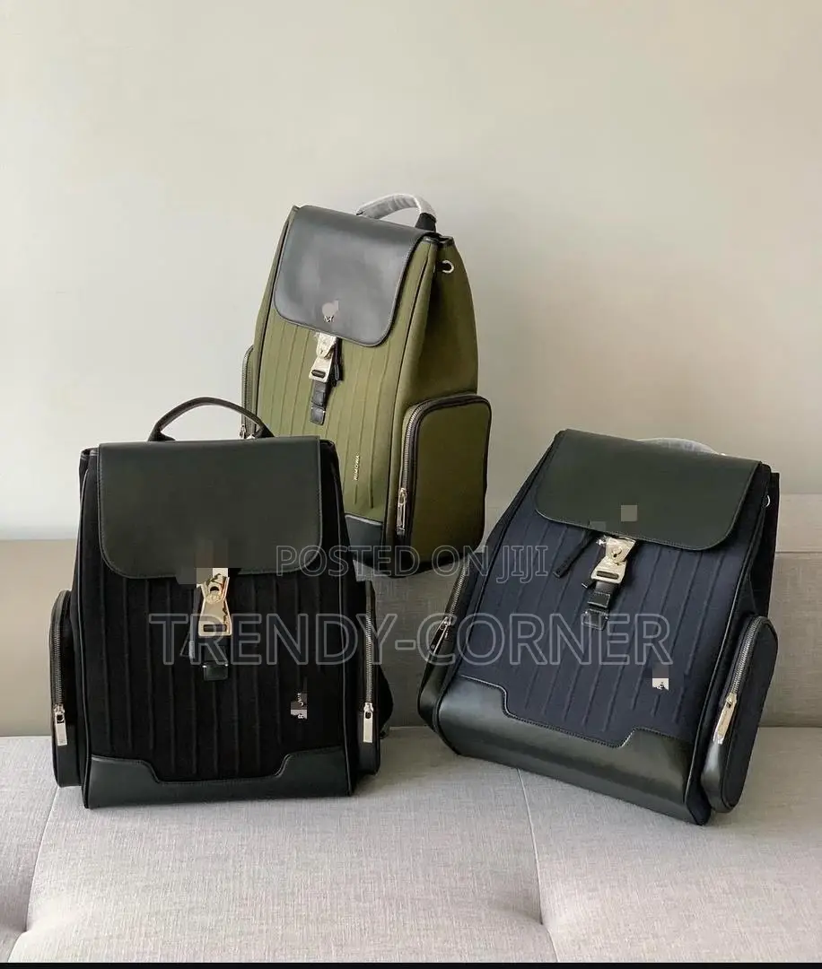 Leather-Trimmed Canvas Backpacks