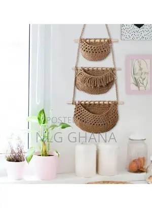 3-Tier Bohemian Cotton Linen Storage Baskets.