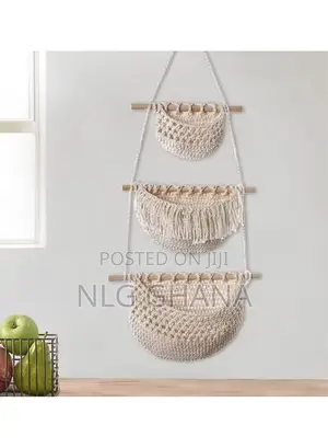 3-Tier Bohemian Cotton Linen Storage Baskets.