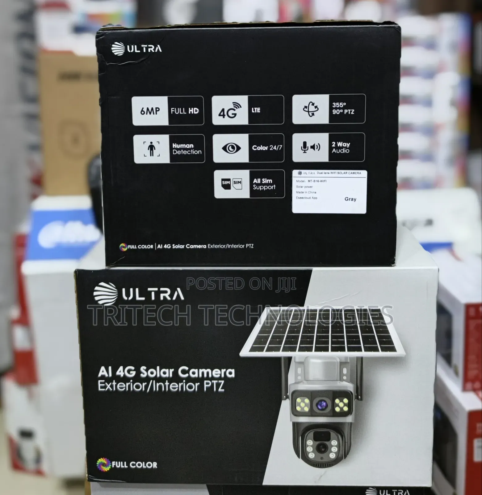 Ultra Dual Lens Solar PTZ Wifi Camera 6mp 2way Audio + Human Detection