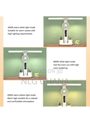 Built-in 3200mah Battery Rechargeable Fan Led Desk Lamp.