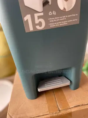 15l Waste Bin With Dual Lid Foot Pedal