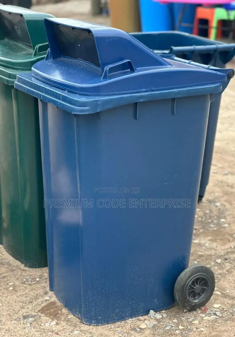 240l Wheeled Plastic Trash Bin – Durable Wheelie Bin With Lid Wheels