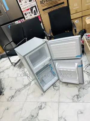 Double Door Table Top Fridge Grey Color Nasco
