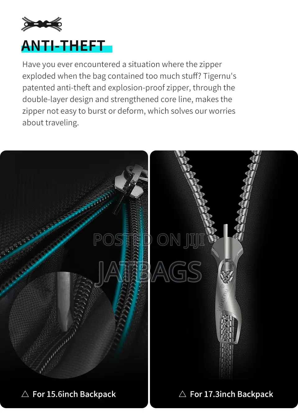 Tigernu Anti-Theft Waterproof Laptop Backpack (Free Delivery)