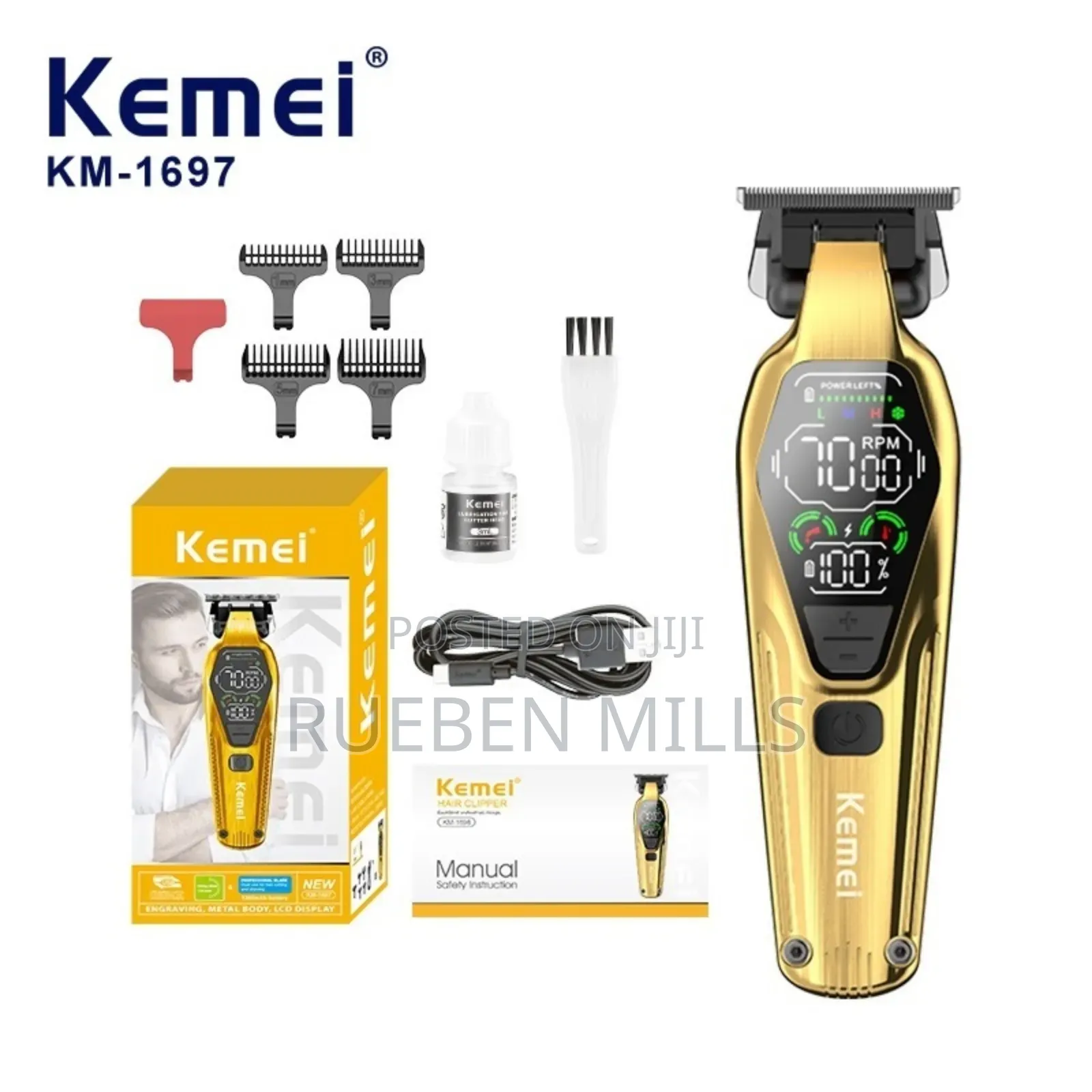 Super Sharp Kemei Km-1697 Detailer Beard Trimmer Barbering Machine