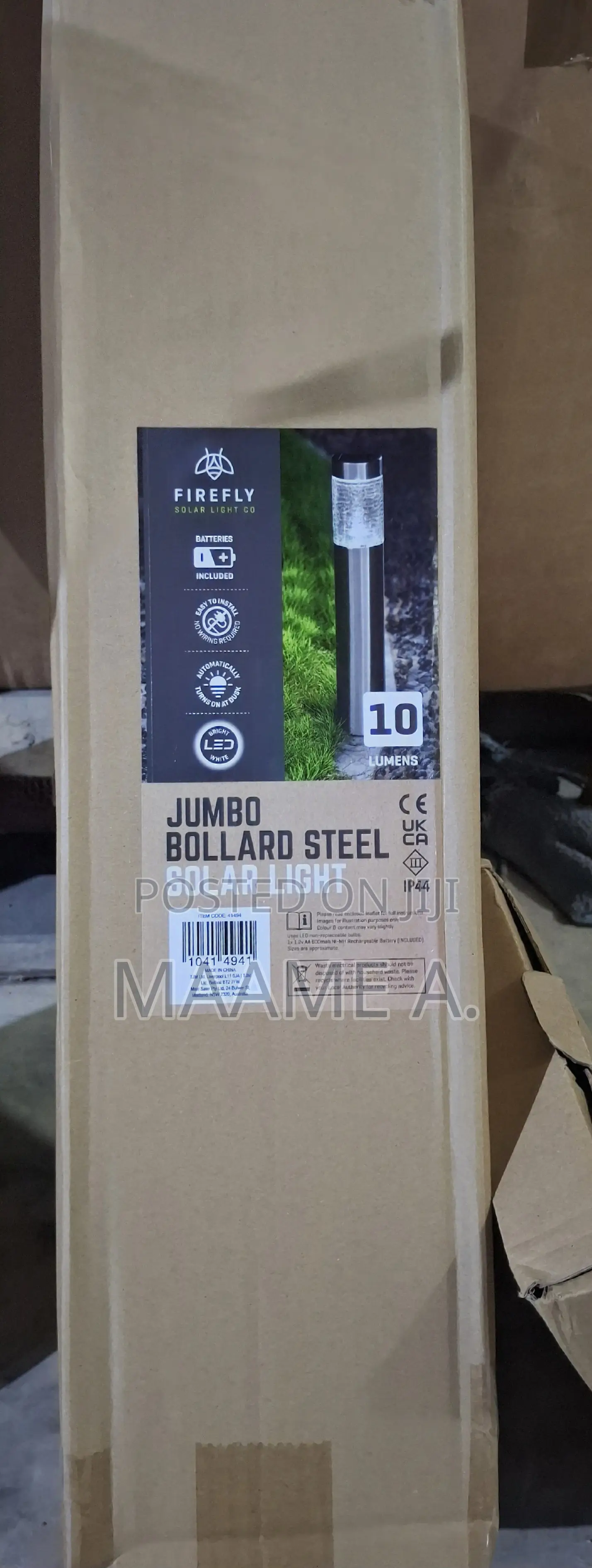 4 Jumbo Bollard Steel Solar Light.