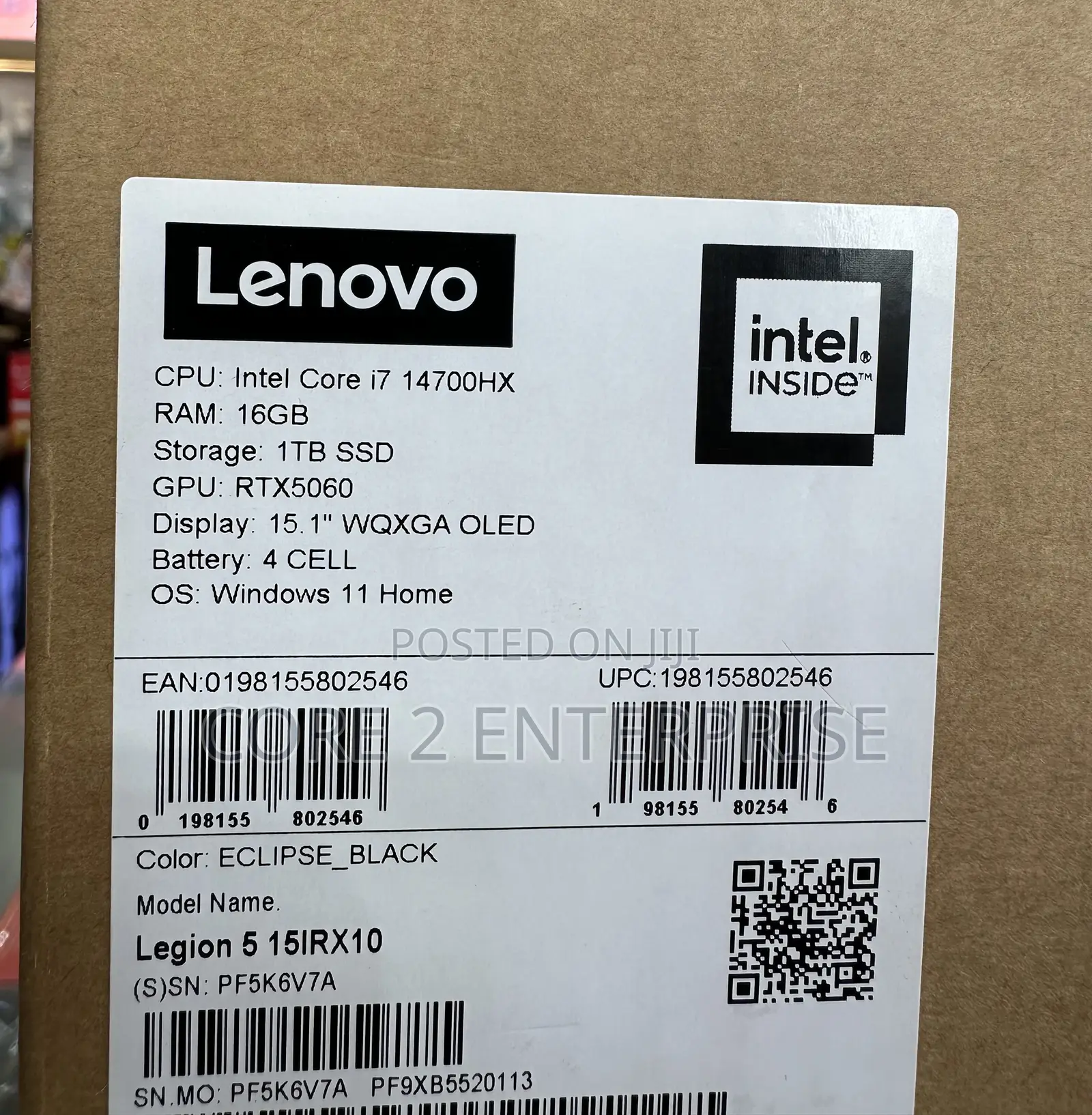 New Laptop Lenovo Legion 5 16GB Intel Core i7 SSD 1T