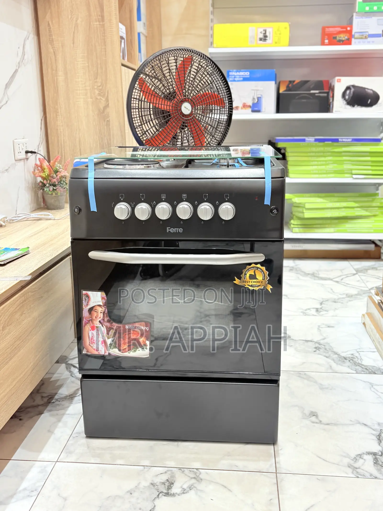 Brand New Volcano 60x60 2 Gas With 2 Electric Burner(Black).