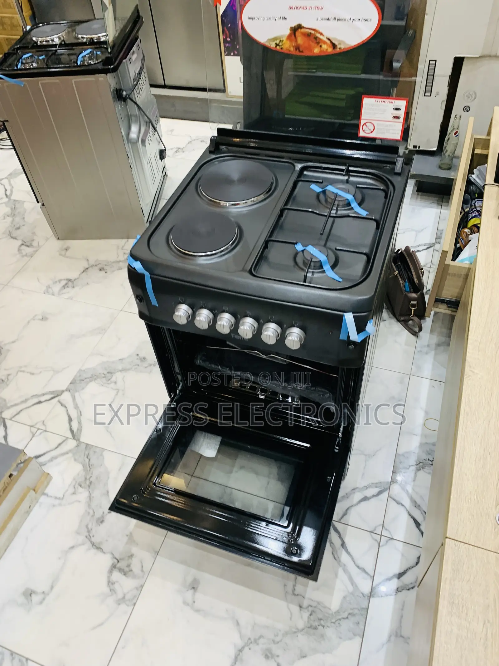 Best Buy for Less Black Ferre Gas Cooker Oven 2-2 Gas Electric Grill