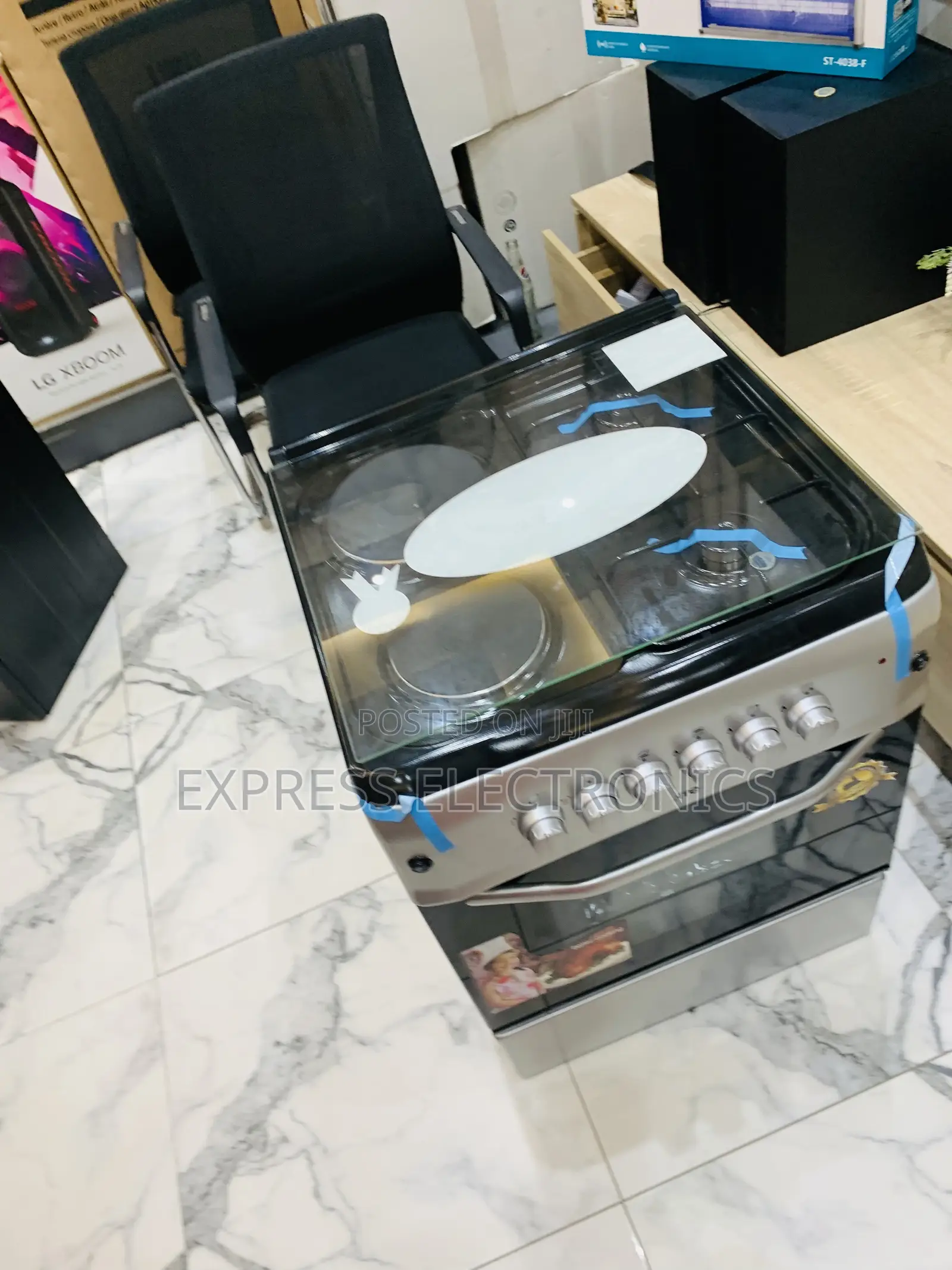 2+2 Ferre Gas Electric 60/60 Cooker Oven Grill Sliver Color