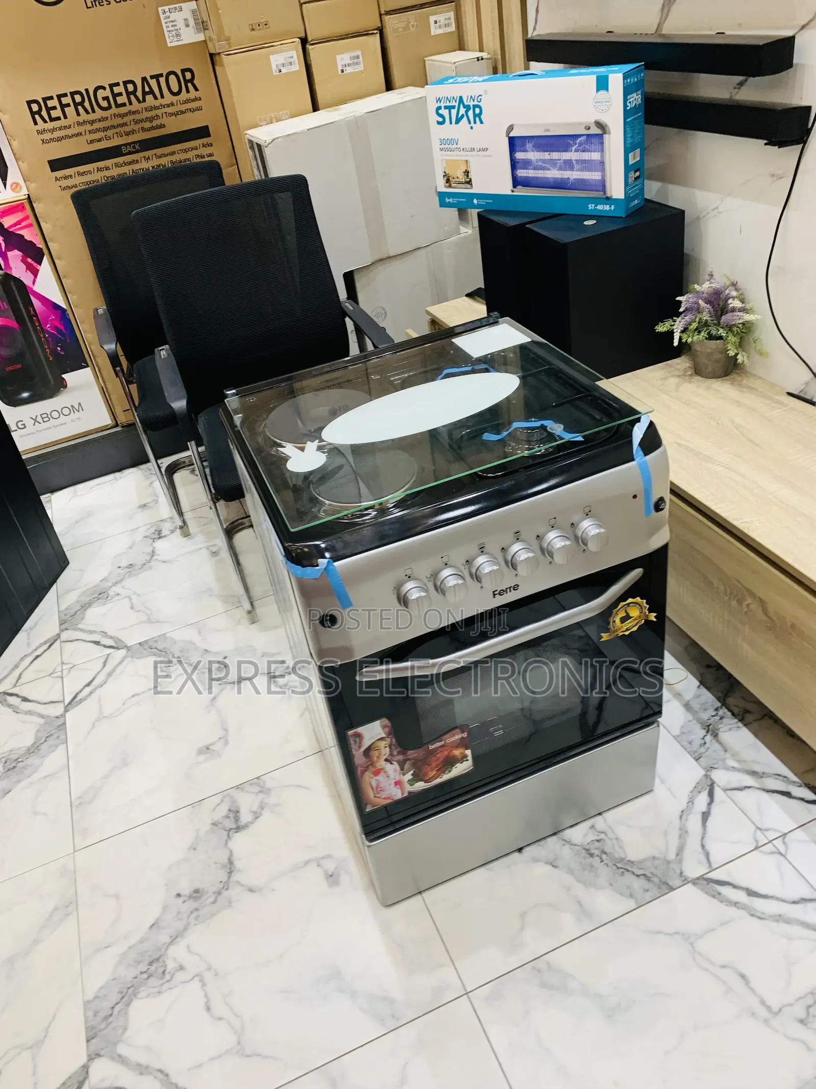 Lovely New Sleek Sliver Gas Electric Cooker Oven 2-2 60/60