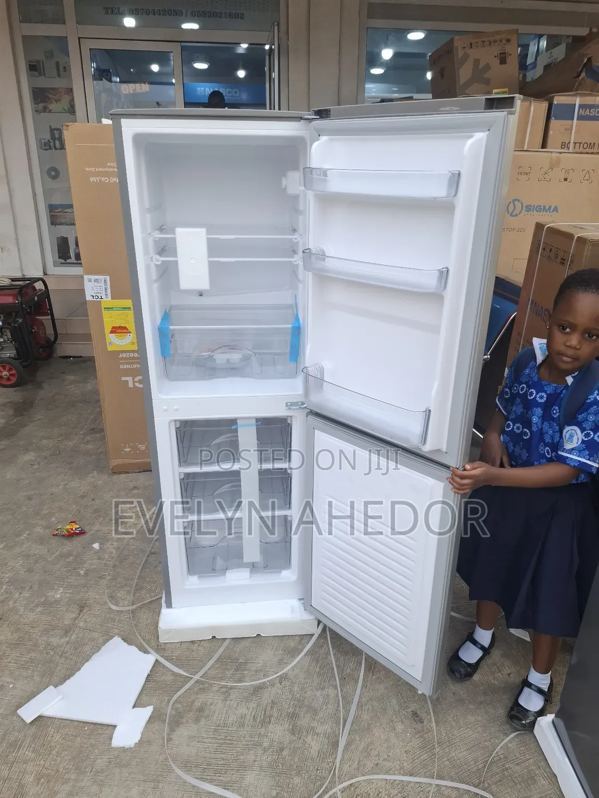 TCL 142ltrs Bottom Fridge Double Door Quality for Sale Brand New