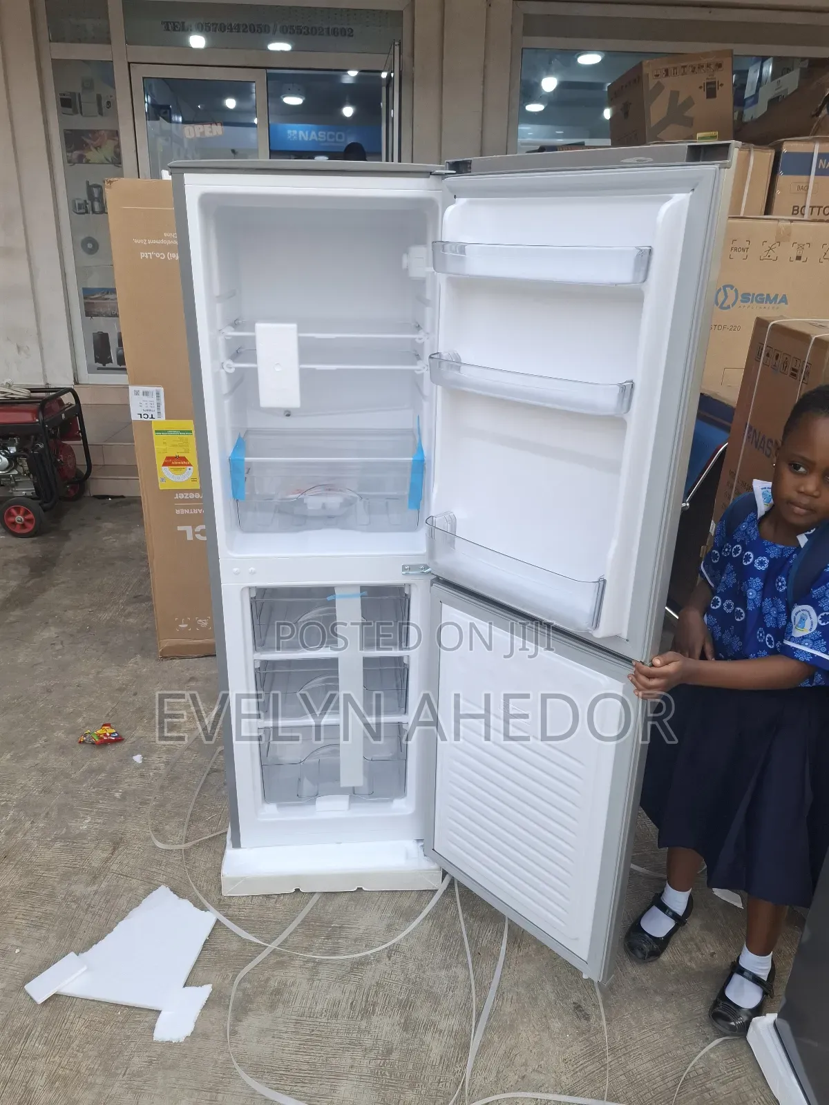 TCL 142ltrs Bottom Fridge Double Door Quality for Sale Brand New