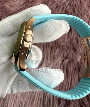 Patek Philippe Aquanaut Rose Gold Tiffany Blue Dial Strap Moonphase