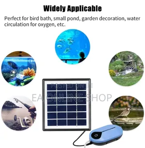 Solar Aquarium Oxygen Air Pump. Electric And Solar Charging