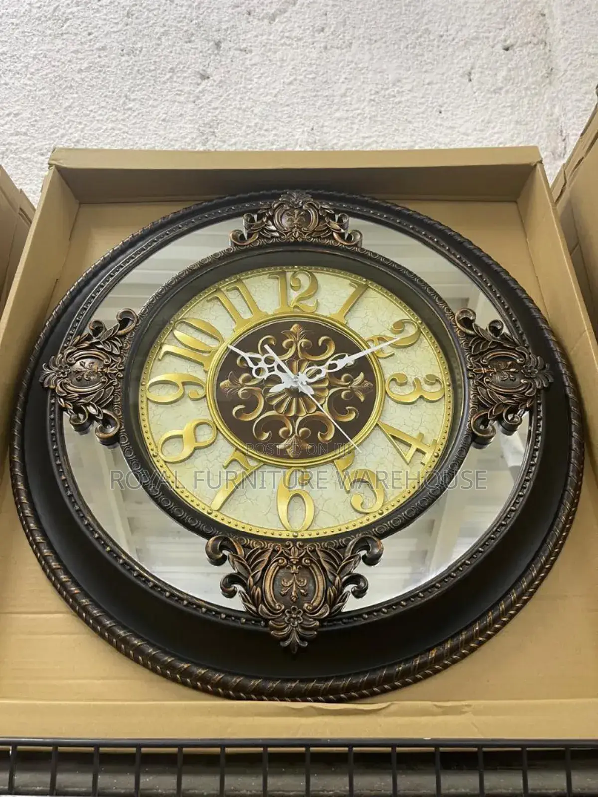 Gold and Coffee Wall Clock
