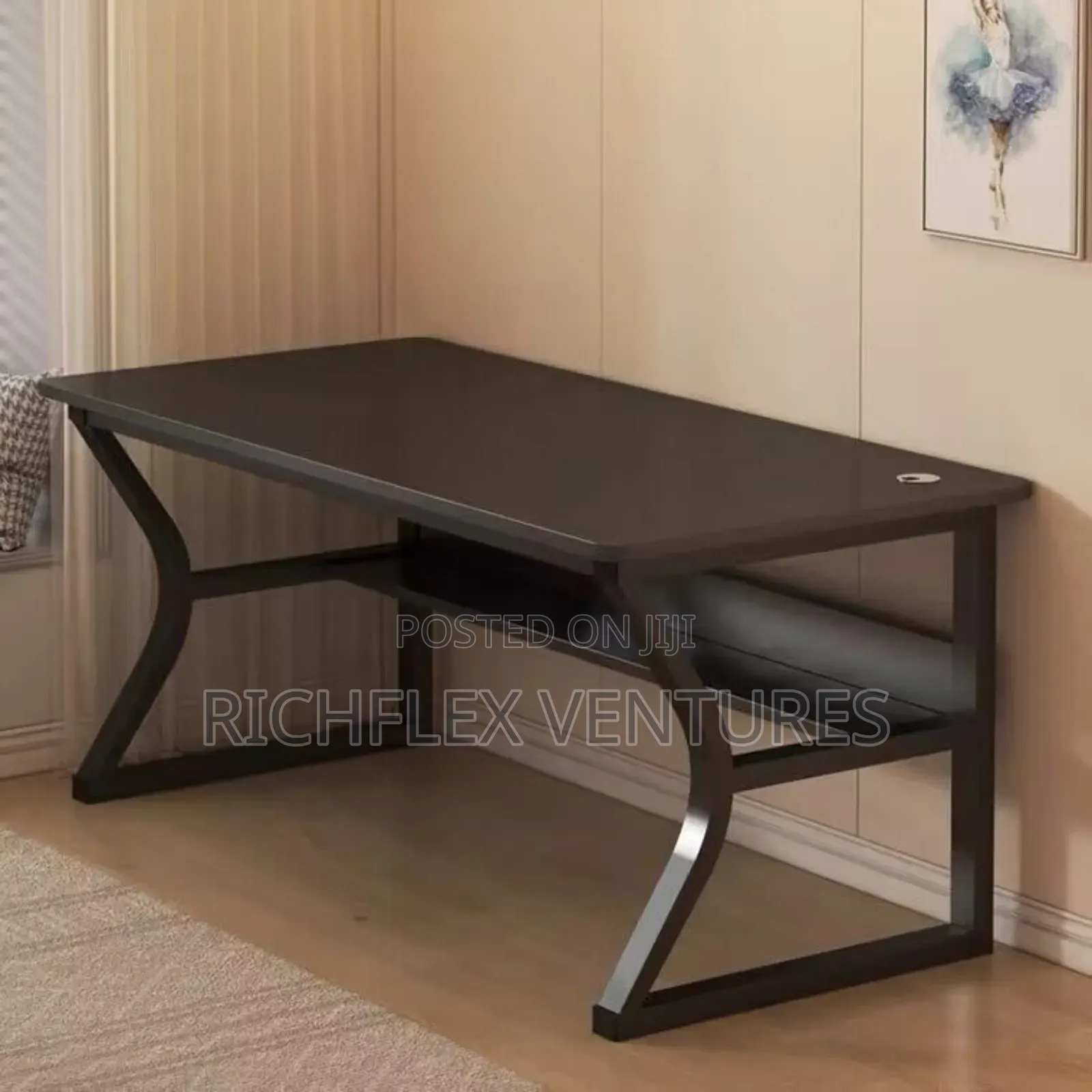 Gaming Study Office Desk With Beneath Bookshelf and Storage Rack