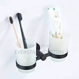 Double Sided Tumbler Toothbrush Cup Black Toothbrush Holder For Hotel