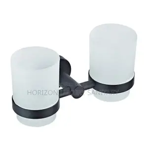Double Sided Tumbler Toothbrush Cup Black Toothbrush Holder For Hotel