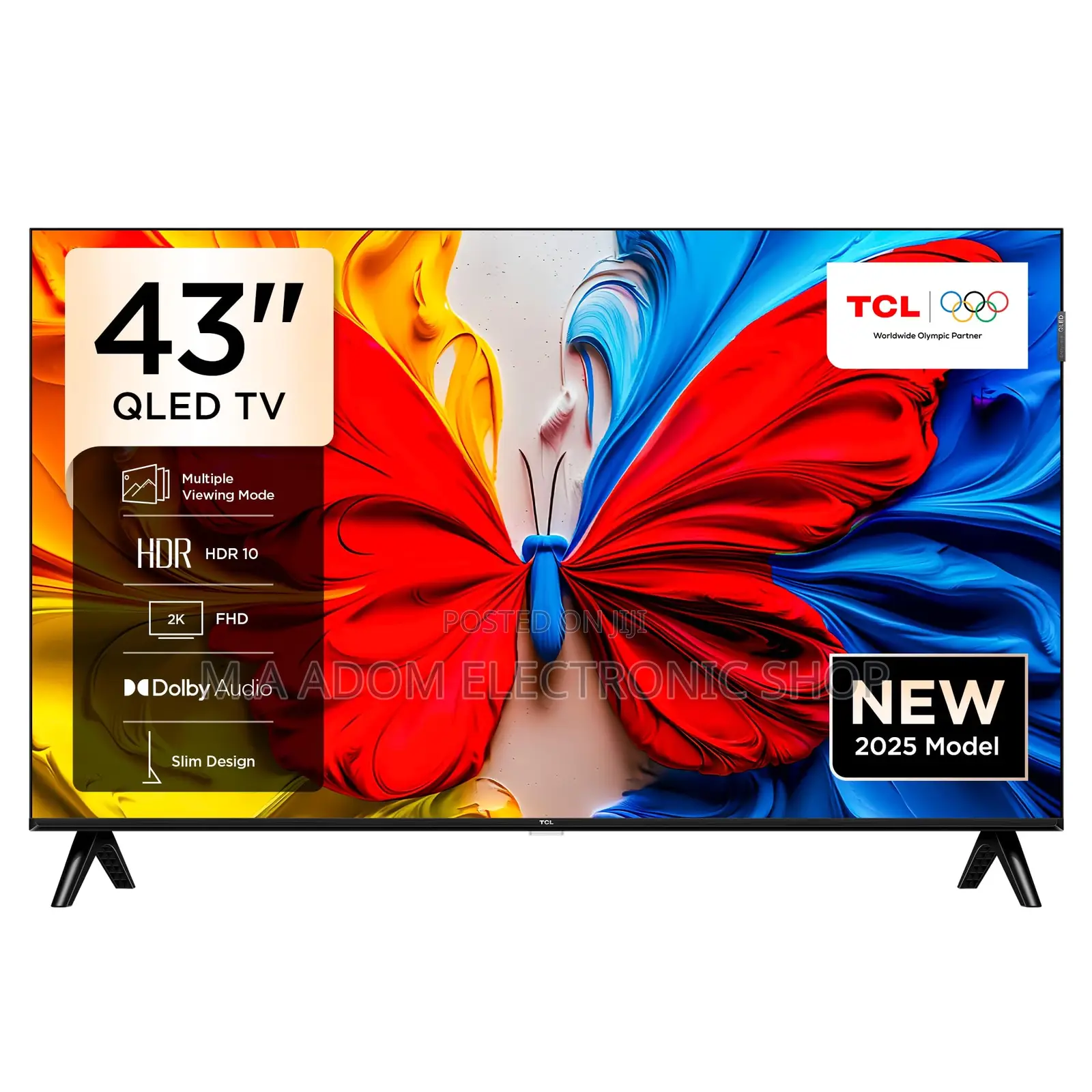 2025 Model TCL 43” Qled Hdr10 60hz