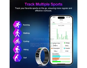 Smart Ring Heart Rate Blood Oxygentemperature Monitor