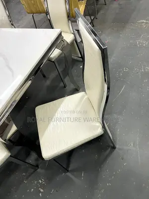 6 Seater and Glossy Marble Dining Set