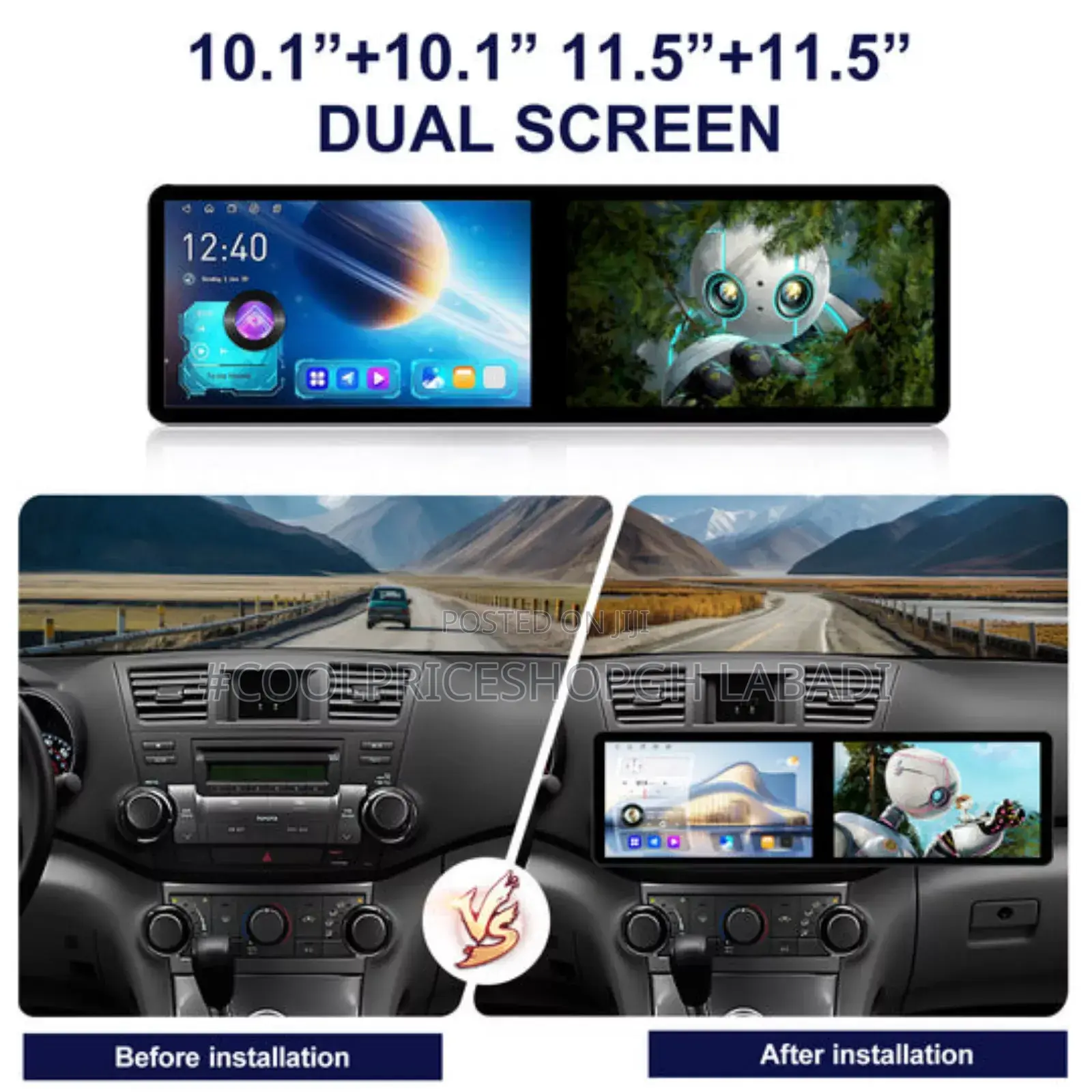 Dual Screen Android Car Radio GPS Navigation Carplay