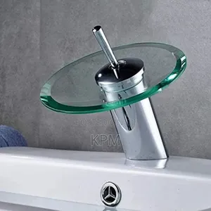 Round Glass Waterfall Basin Tap