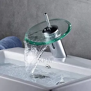 Round Glass Waterfall Basin Tap