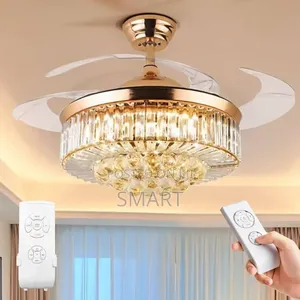 Modern Fanlight Chandelier With Bluetooth + Remote Control